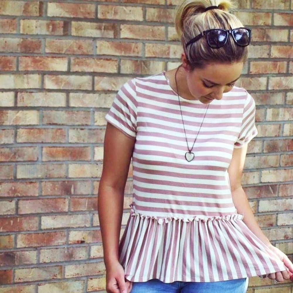 • {Stevie Hender} Briella Stripe Peplum Top - Picture 7 of 7